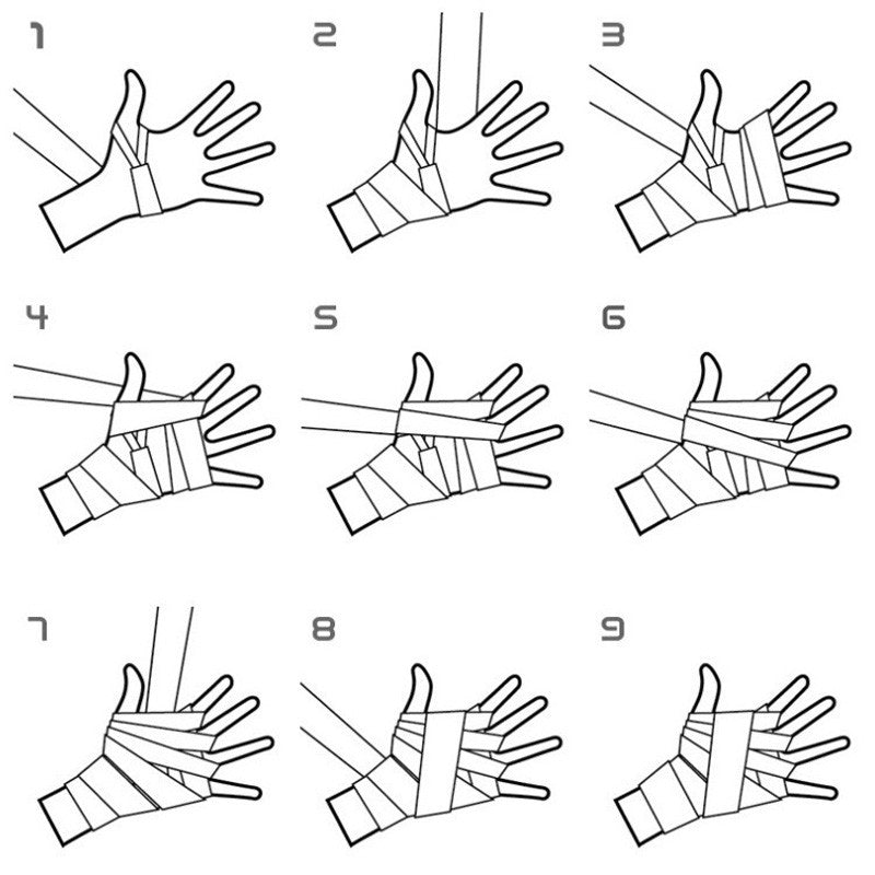 2 unidades de bandagens de algodão para treino de boxe, 1,5/2/3/5m, bandagens es