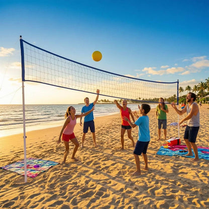 Rede de Vôlei Portátil com Suporte e Bolsa de Armazenamento, Conjunto de Rede de