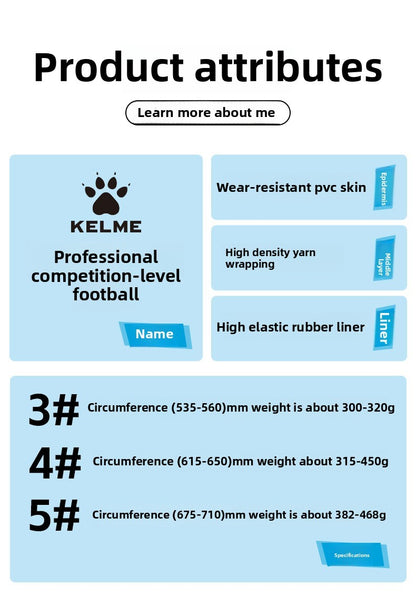 Kelme padrão 5 bola de futebol escola bola de futebol resistente ao desgaste bol