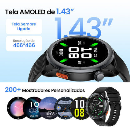 Smartwatch HAYLOU Solar Neo 2 com Chamadas de Voz, Tela AMOLED HD de 1.43'&#