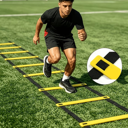 Kit de treino de agilidade para esportes, escada de velocidade + tubo com cones