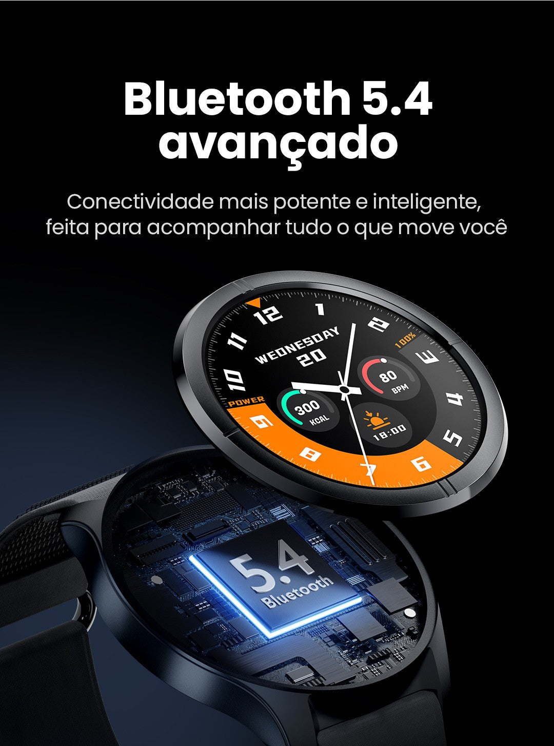 Smartwatch HAYLOU Solar Neo 2 com Chamadas de Voz, Tela AMOLED HD de 1.43'&#