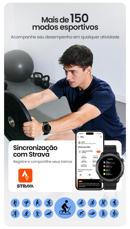 Smartwatch HAYLOU Solar Neo 2 com Chamadas de Voz, Tela AMOLED HD de 1.43'&#