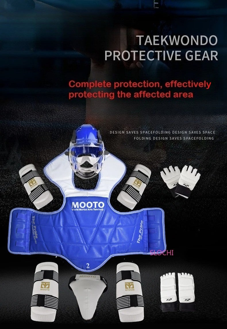 Conjunto de Equipamentos de Proteção para Treinamento de Taekwondo, Equipamento