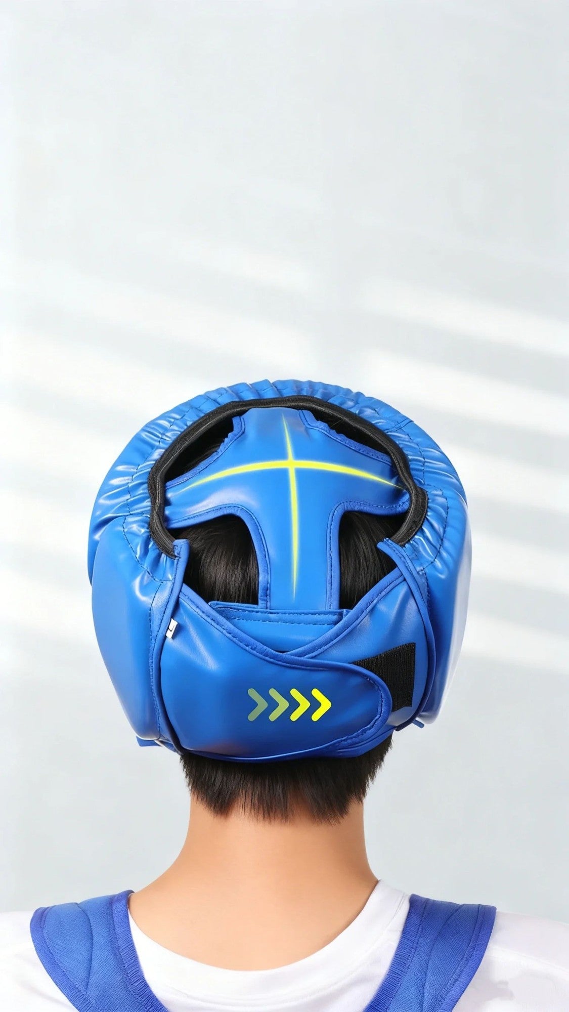 Capacete de proteção para boxe com cobertura total e reforço, em couro PU, resis