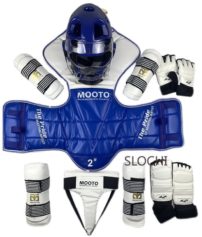 Conjunto de Equipamentos de Proteção para Treinamento de Taekwondo, Equipamento
