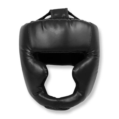 Capacete de proteção para boxe com cobertura total e reforço, em couro PU, resis