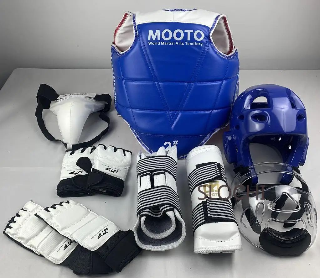 Conjunto de Equipamentos de Proteção para Treinamento de Taekwondo, Equipamento