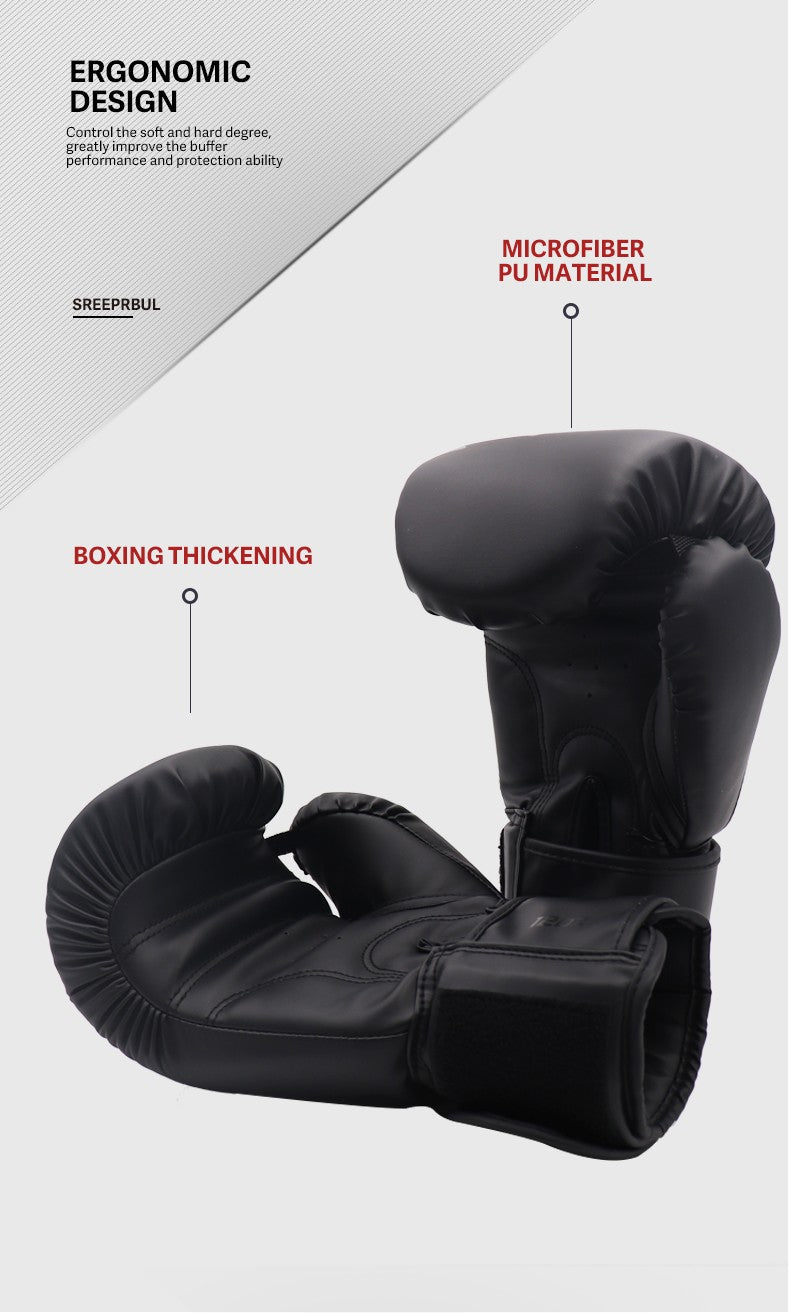 Luvas de Boxe em Couro PU Respirável para Crianças e Adultos 12oz 14oz 16oz Luva