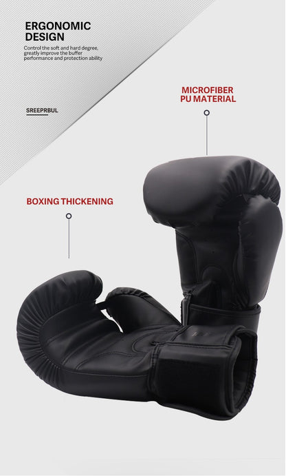 Luvas de Boxe em Couro PU Respirável para Crianças e Adultos 12oz 14oz 16oz Luva