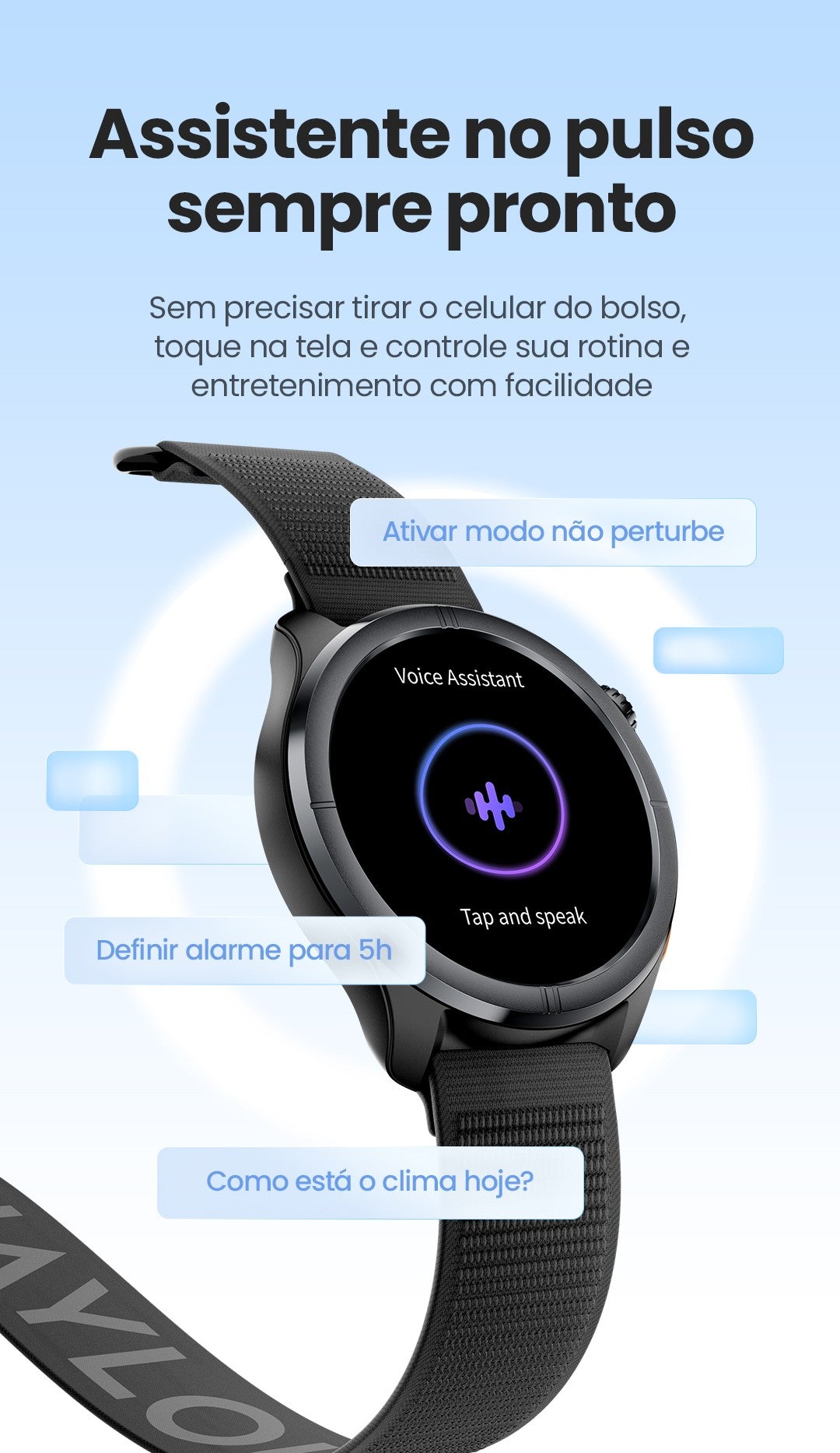 Smartwatch HAYLOU Solar Neo 2 com Chamadas de Voz, Tela AMOLED HD de 1.43'&#