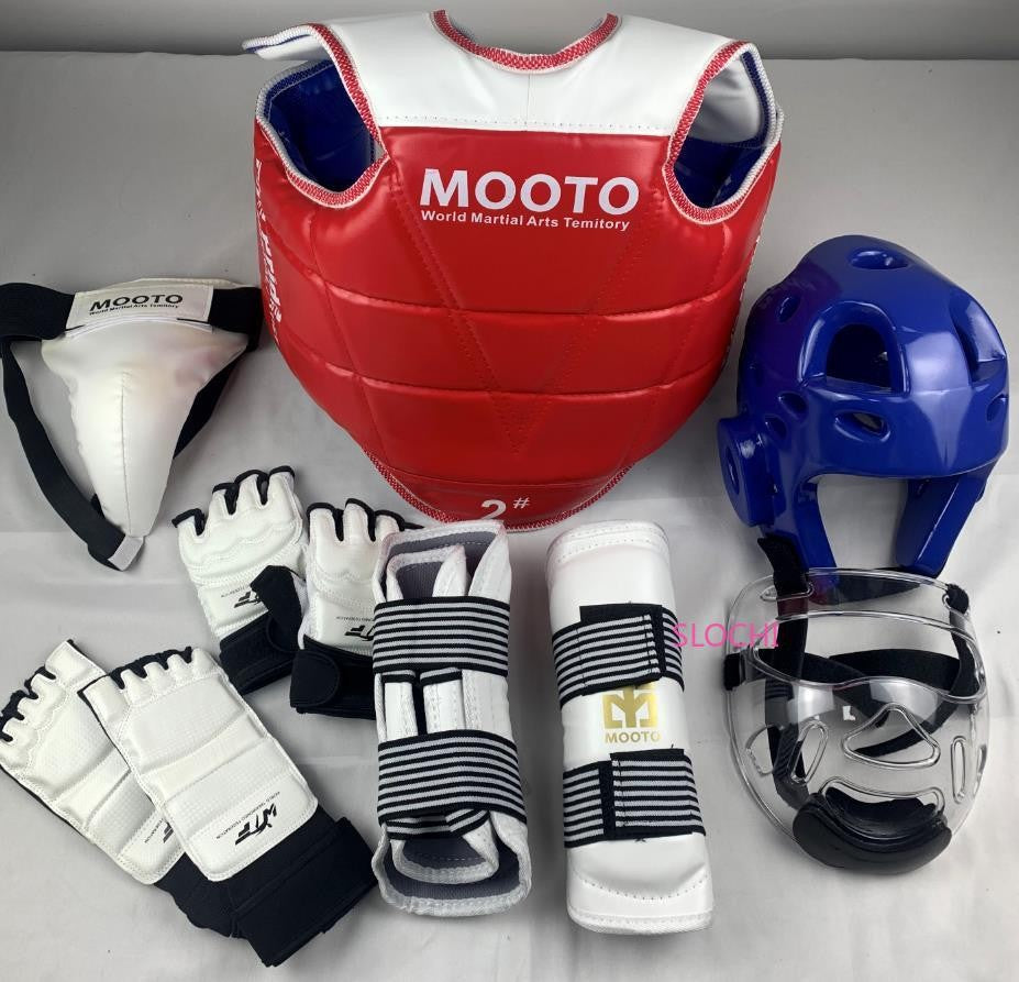 Conjunto de Equipamentos de Proteção para Treinamento de Taekwondo, Equipamento