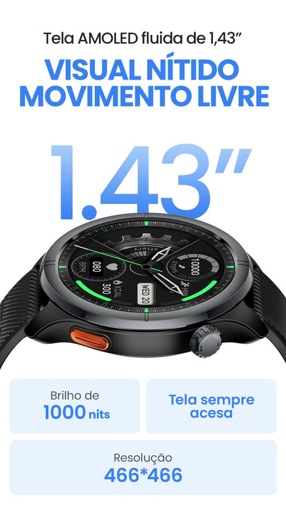Smartwatch HAYLOU Solar Neo 2 com Chamadas de Voz, Tela AMOLED HD de 1.43'&#