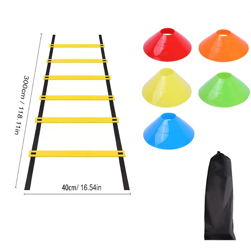 Kit de treino de agilidade para esportes, escada de velocidade + tubo com cones
