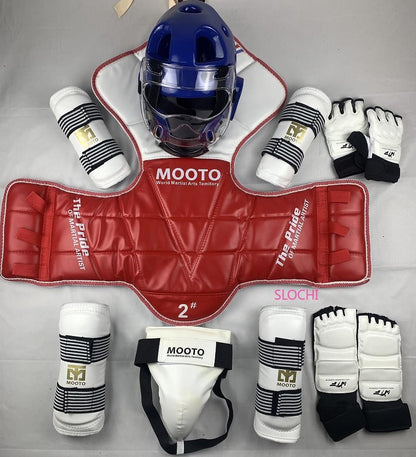 Conjunto de Equipamentos de Proteção para Treinamento de Taekwondo, Equipamento