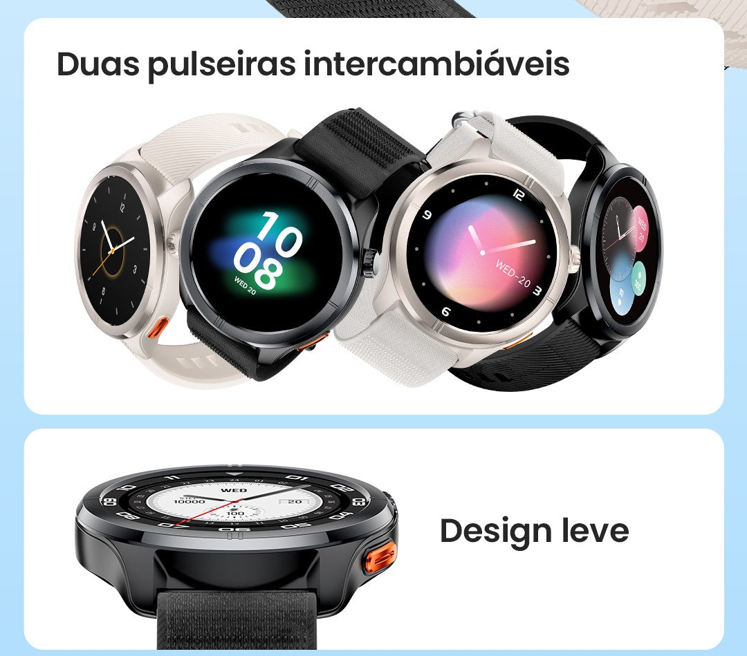 Smartwatch HAYLOU Solar Neo 2 com Chamadas de Voz, Tela AMOLED HD de 1.43'&#